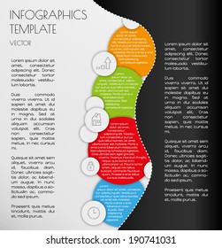 black and white infographics with color circles