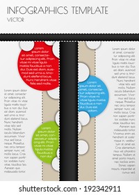 black and white infographics with color circles