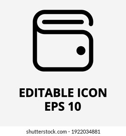 Black and white information icon. Isolated editable vector icon. Virtual wallet icon. Save your money in safety. Pay carefully