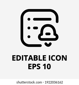 Black and white information icon. Isolated editable vector icon. Notification icon. News changes and updates meaning icon. Bell