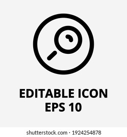 Icono de información en blanco y negro. Icono de vector editable aislado. Buscando en la cuerda. Buscar y capturar
