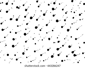 Black and white ink drops seamless pattern, artistic vector background. Seamless pattern