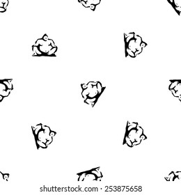 Black and white ink hand drawn brushstroke sumo. Set of isolated japanese national symbols and elements. Chess grid order pattern.