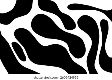 Black and white ink splash. Seamless Black and White Cow Print Pattern Vector. Cow texture repeated design background pattern backdrop wallpaper. Vector image illustration seamless