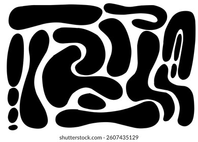 Black and white ink splash. Seamless Black and White Cow Print Pattern Vector. Cow texture repeated design background pattern backdrop wallpaper. Vector image illustration seamless. Blob slime