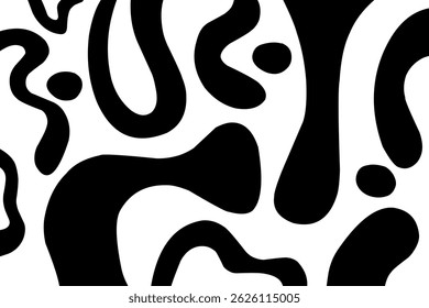 Éclaboussures d'encre noire et blanche. Image vectorielle de motif harmonieux imprimé de vache noire et blanche. Texture de vache motif de motif d'arrière-plan motif répété fond d'écran de fond. illustration Image Image vectorielle harmonieuse