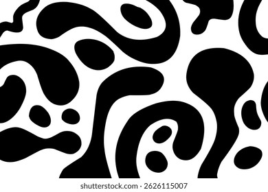 Black and white ink splash. Seamless Black and White Cow Print Pattern Vector. Cow texture repeated design background pattern backdrop wallpaper. Vector image illustration seamless