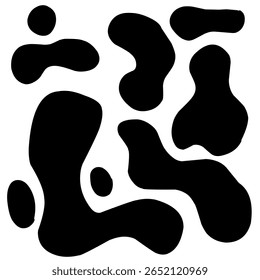Black and white ink splash. Seamless Black and White Cow Print Pattern Vector. Cow texture repeated design background pattern backdrop wallpaper. Vector image illustration seamless. Blob slime