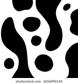 Black and white ink splash. Seamless Black and White Cow Print Pattern Vector. Cow texture repeated design background pattern backdrop wallpaper. Vector image illustration seamless