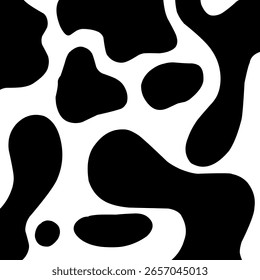 Salpicaduras de tinta en blanco y negro. Vector de patrón de impresión de vaca blanco y negro sin costuras. Fondo de pantalla de fondo de patrón de fondo de diseño repetido de textura de vaca. Ilustración de Imagen de Vector sin fisuras. Baba de mancha