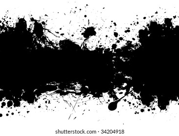 Black and white ink splat banner with room to add your own text