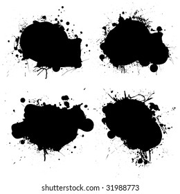 black and white ink splat icon with room to add your own text