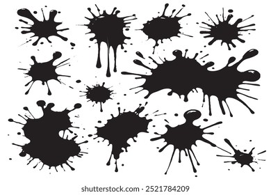 Black and White Ink Splatters Collection       