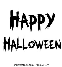 black and white inscription Happy Halloween
