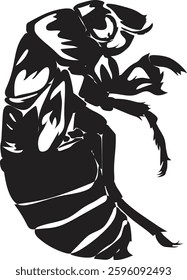 black and white insect silhouette vector