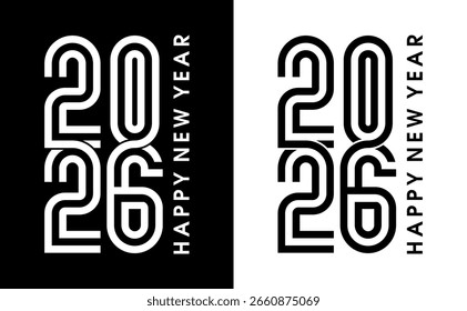 Schwarz-Weiß-Logo-Design im neuen Jahr 2026