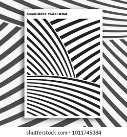 Black and white interior poster. Modern geometric design for cover, magazine, printing products, flyer, presentation, brochure or booklet. Vector illustration