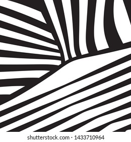Black and White Intersecting Lines, Tribal Straight Lines Pattern,  Inclined Striped Elements, Unique Geometric Ethnic Style, Linear Ornament, Optical Illusion, Pop Art Style