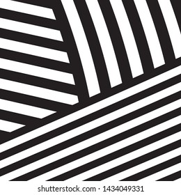 Líneas entrelazadas en blanco y negro, Patrón de líneas rectas tribales, Elementos inclinados, Estilo étnico geométrico único, Ornamento lineal, Ilusión óptica, Estilo de arte pop