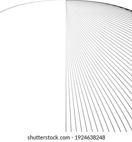 Black and white intersecting lines, twisted mesh element isolated on white