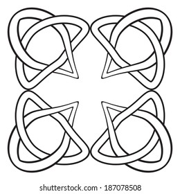 Black and white intertwined shapes. Vector unity symbol. Elements for your design.