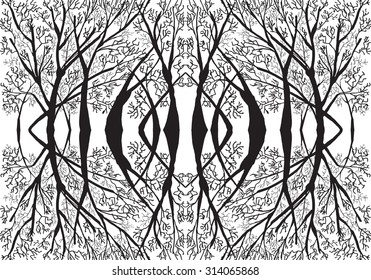 Black and white intricate lacy vector seamless pattern