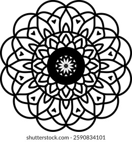 Black and white intricate pattern mandala design