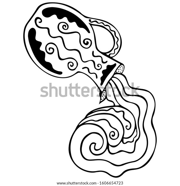 Black White Inverted Jug Water Pouring Stock Vector (Royalty Free ...