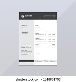 Black and white invoice template