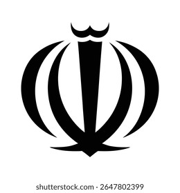 Black and White Iranian National Symbol Graphic emblem