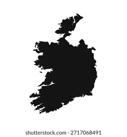 Mapa sencillo de Irlanda en blanco y negro