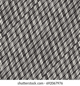 Black and White Irregular Dashed Lines Pattern. Modern Abstract Vector Seamless Background. Stylish Chaotic Rectangle Stripes Mosaic