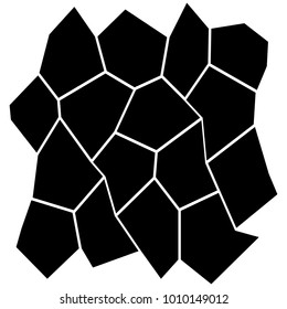 Black and White Irregular Grid, Modular Structure Mesh Pattern, Abstract Monochrome Geometric Polygon Texture, Photo Mosaic Template,  Photo Collage Background