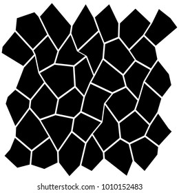 Black and White Irregular Grid, Modular Structure Mesh Pattern, Abstract Monochrome Geometric Polygon Texture, Photo Mosaic Template,  Photo Collage Background