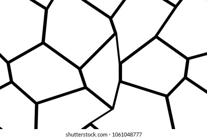 Cuadrícula irregular en blanco y negro, patrón de malla de estructura modular, textura de polígono geométrico monocromo abstracto, plantilla de mosaico fotográfico, fondo de collado fotográfico