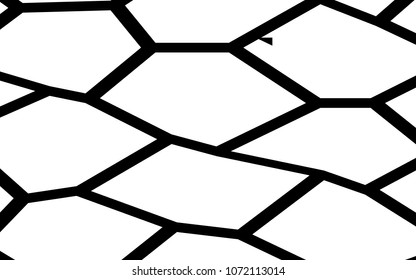Black and White Irregular Grid, Modular Structure Mesh Pattern, Abstract Monochrome Geometric Polygon Texture, Photo Mosaic Template,  Photo Collage Background