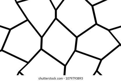 Black and White Irregular Grid, Modular Structure Mesh Pattern, Abstract Monochrome Geometric Polygon Texture, Photo Mosaic Template,  Photo Collage Background