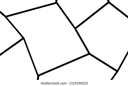Black and White Irregular Grid, Modular Structure Mesh Pattern, Abstract Monochrome Geometric Polygon Texture, Photo Mosaic Template,  Photo Collage Background