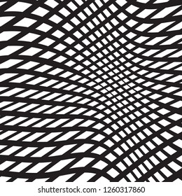 Black and White Irregular Grid, Modular Structure Mesh Pattern, Abstract Monochrome Geometric Polygon Texture, Mosaic Template
