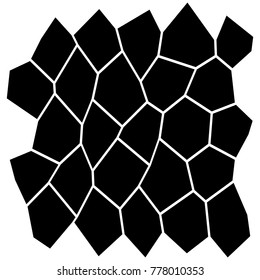 Black and White Irregular Grid, Modular Structure Mesh Pattern, Abstract Monochrome Geometric Polygon Texture, Photo Mosaic Template,  Photo Collage Background