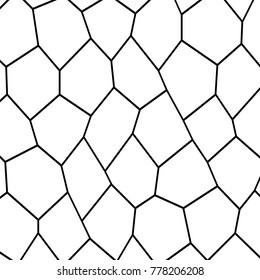 Black and White Irregular Grid, Modular Structure Mesh Pattern, Abstract Monochrome Geometric Polygon Texture, Photo Mosaic Template,  Photo Collage Background