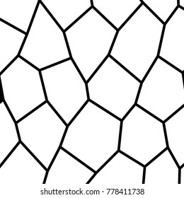 Black and White Irregular Grid, Modular Structure Mesh Pattern, Abstract Monochrome Geometric Polygon Texture, Photo Mosaic Template,  Photo Collage Background