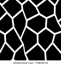 Black and White Irregular Grid, Modular Structure Mesh Pattern, Abstract Monochrome Geometric Polygon Texture, Photo Mosaic Template,  Photo Collage Background