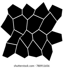 Black and White Irregular Grid, Modular Structure Mesh Pattern, Abstract Monochrome Geometric Polygon Texture, Photo Mosaic Template,  Photo Collage Background