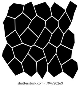 Black and White Irregular Grid, Modular Structure Mesh Pattern, Abstract Monochrome Geometric Polygon Texture, Photo Mosaic Template,  Photo Collage Background