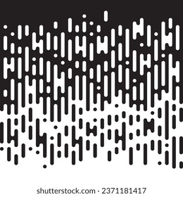 Black And White Irregular Rounded Lines ,Halftone Transition Abstract Background.