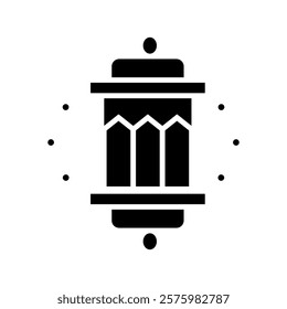 Black and white Islamic lantern icon illustration design, Islamic Ramadan icon 3