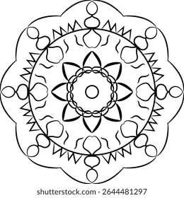 Black and white islamic mandala eps 10