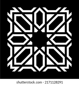 vector de adorno islámico en blanco y negro