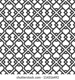 Black and white islamic seamless pattern. Vector illustration